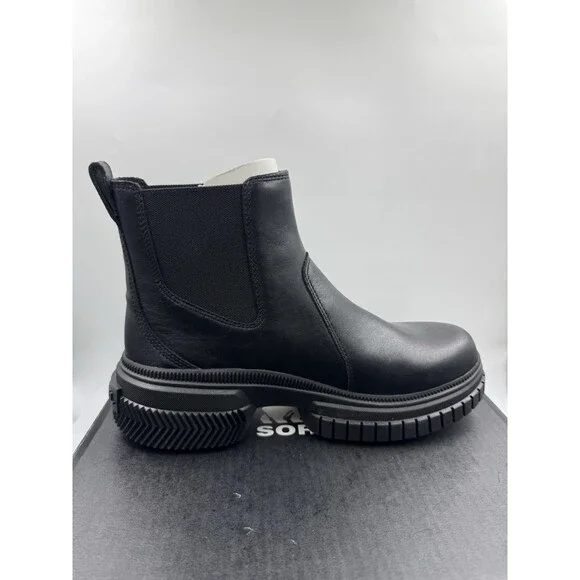 Sorel Women’s Boots ONA AVE Chelsea Chunky Boot Waterproof Sz 9 Black/Black New - Picture 9 of 16